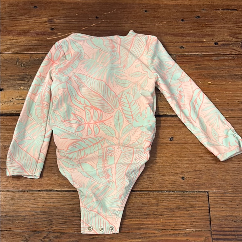 Cat & Jack Pink and Green One Piece Bathing Suit - Picture 3 of 3